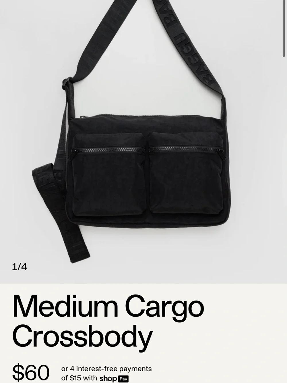 Medium Cargo Crossbody Bag - Black